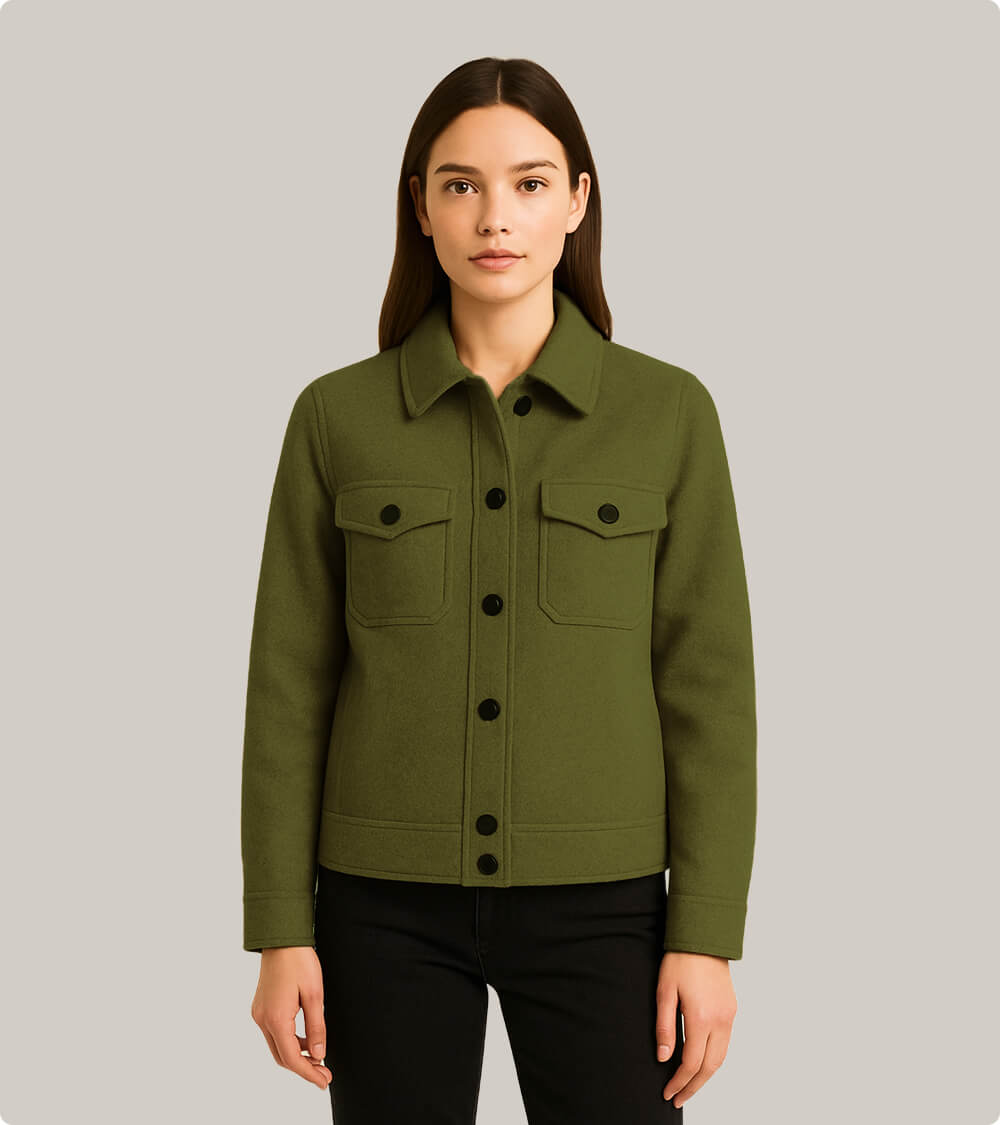 Wool Blend Shirt Jacket