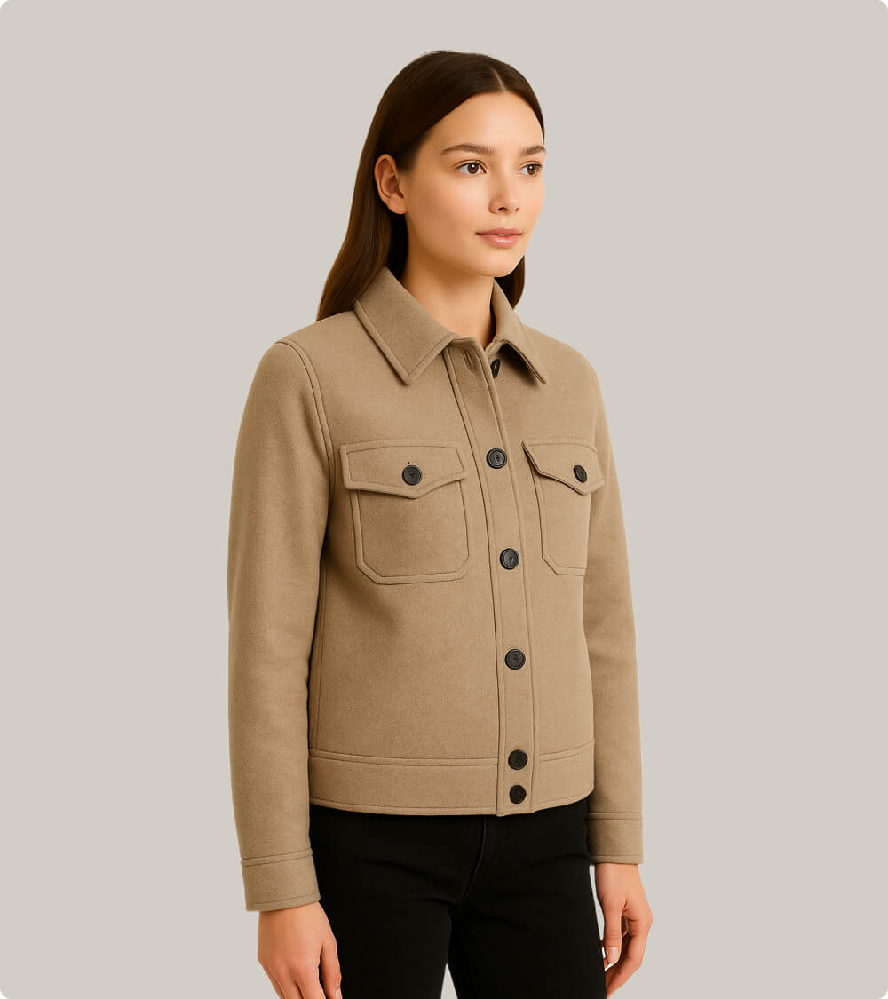 Wool Blend Shirt Jacket