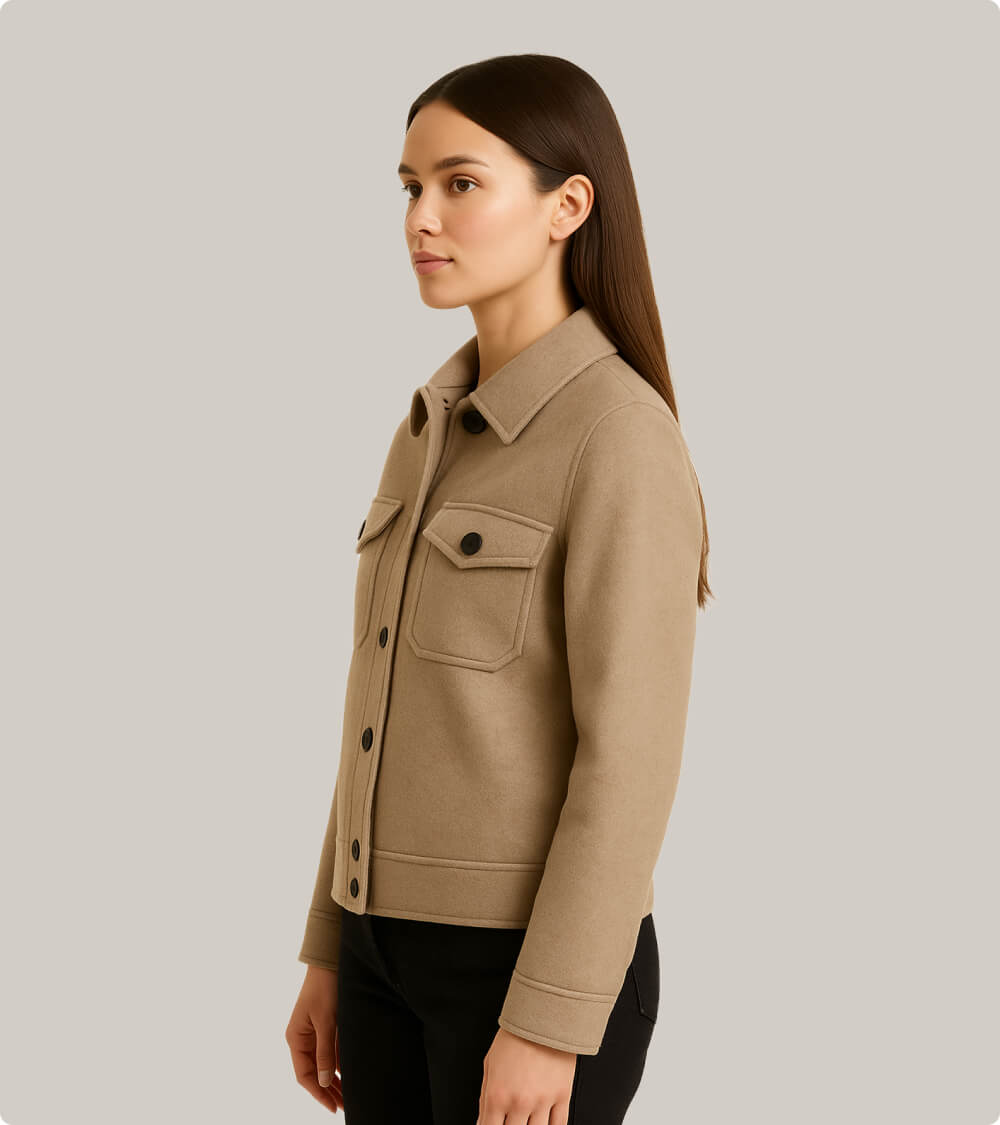 Wool Blend Shirt Jacket