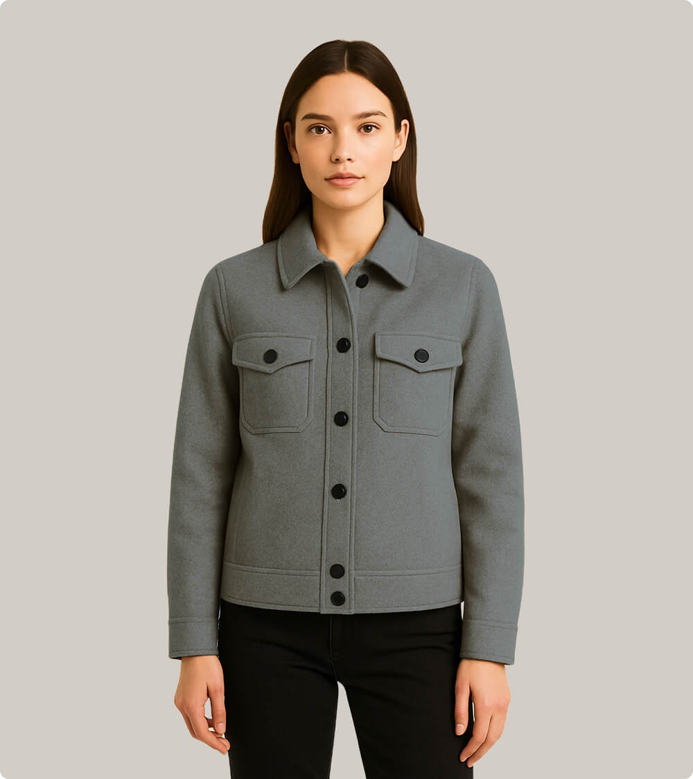 Wool Blend Shirt Jacket