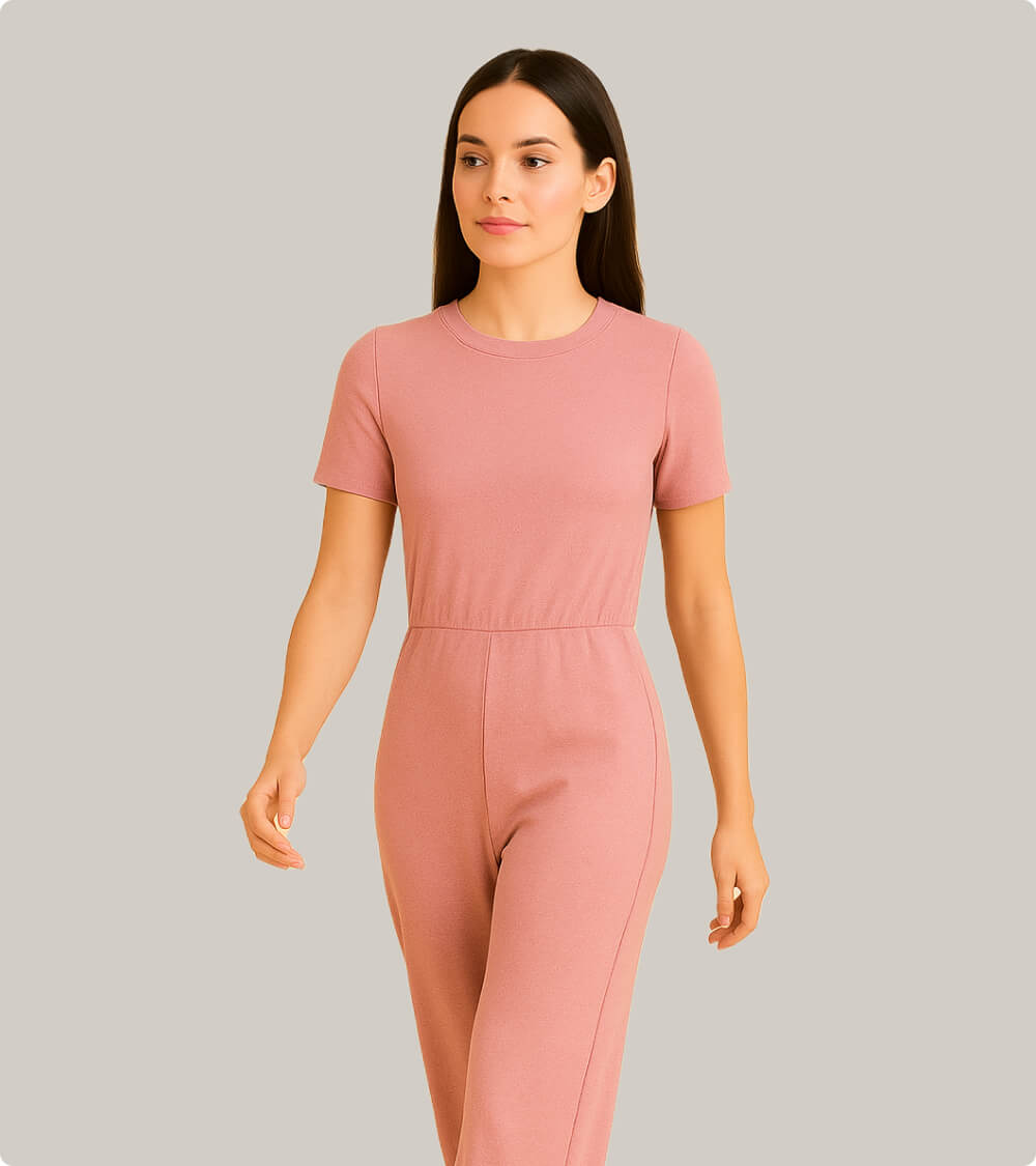 Short Sleeve Knit Jumpsuit