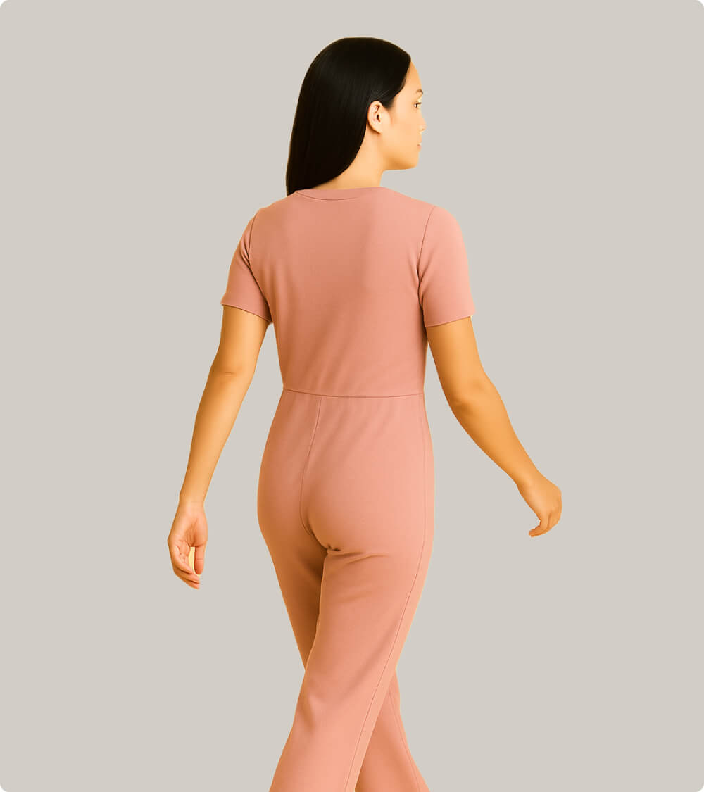 Short Sleeve Knit Jumpsuit