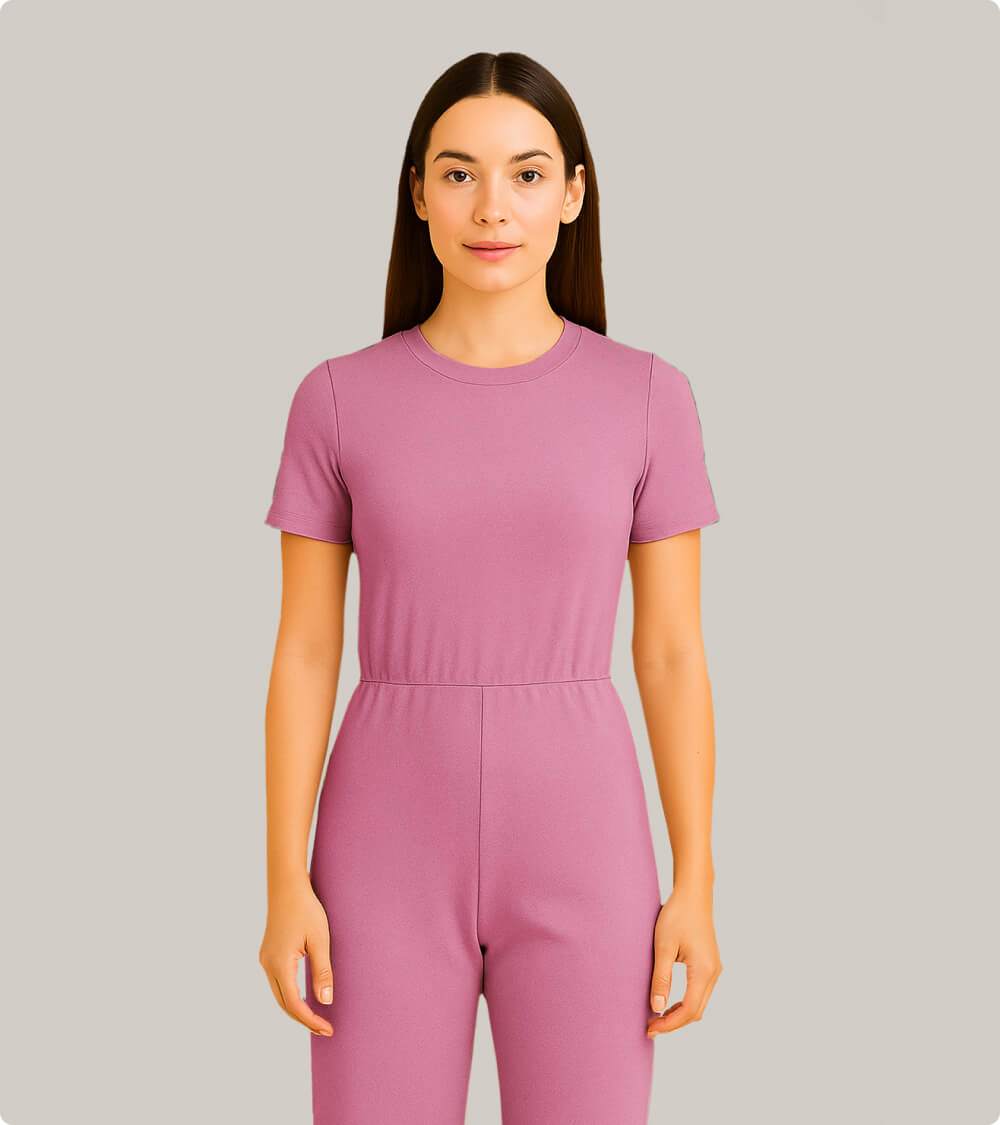 Short Sleeve Knit Jumpsuit