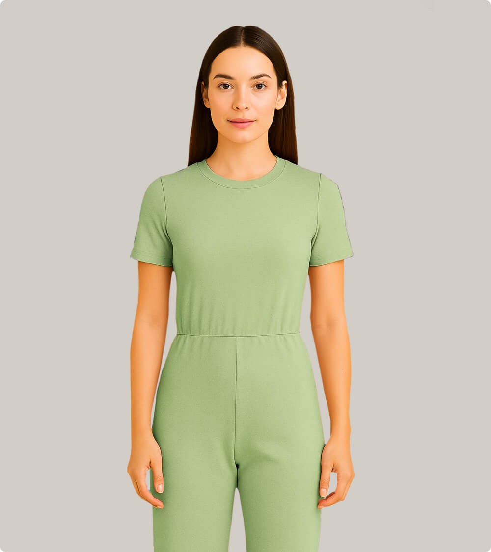 Short Sleeve Knit Jumpsuit