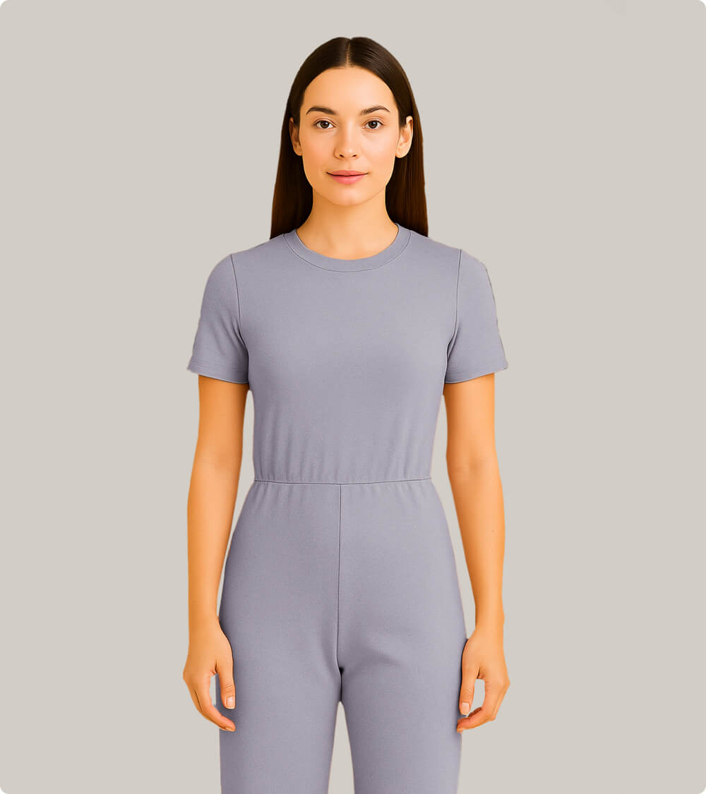 Short Sleeve Knit Jumpsuit