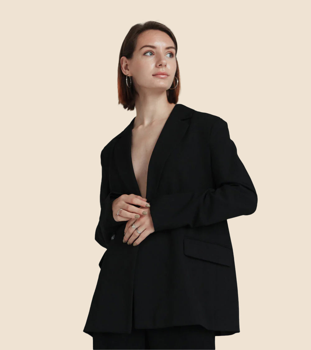 Women black Long coat