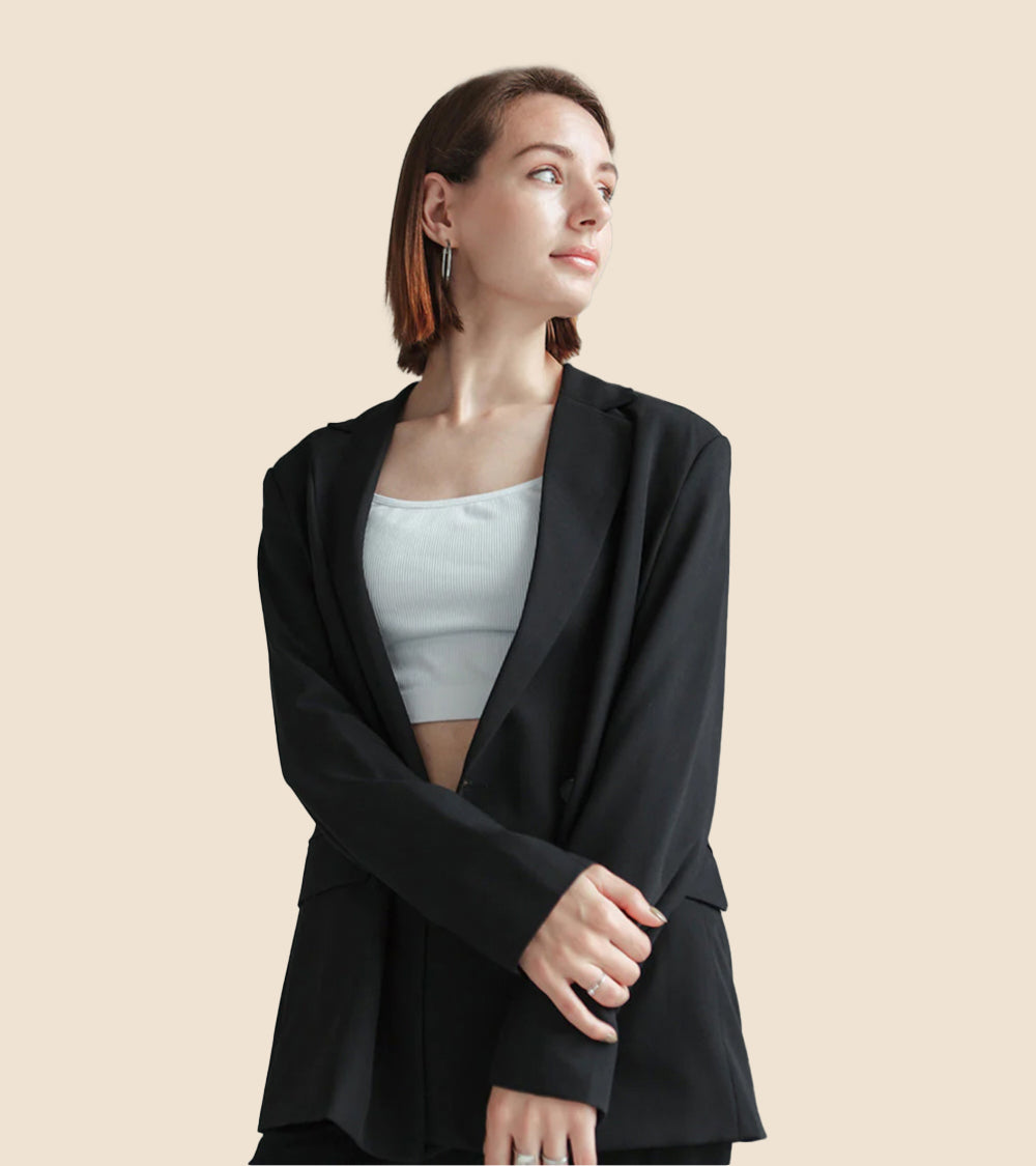 Women black Long coat