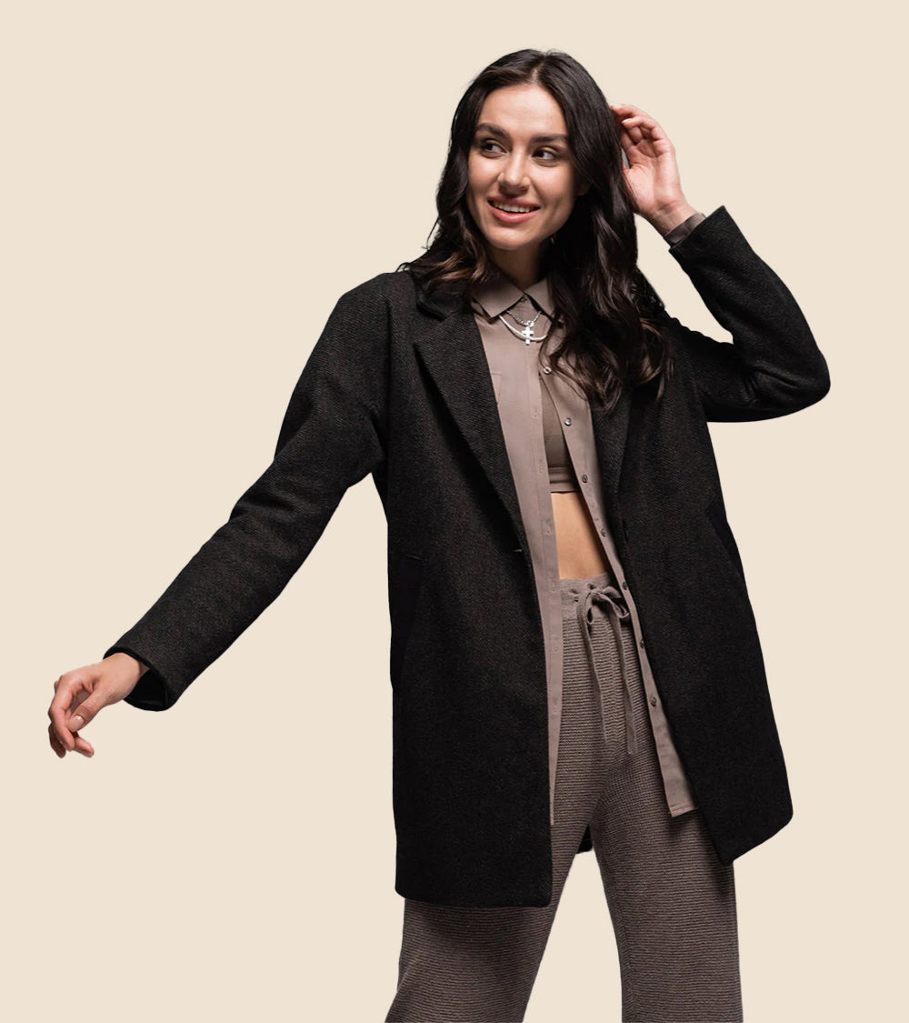 Women coat with brown shirt