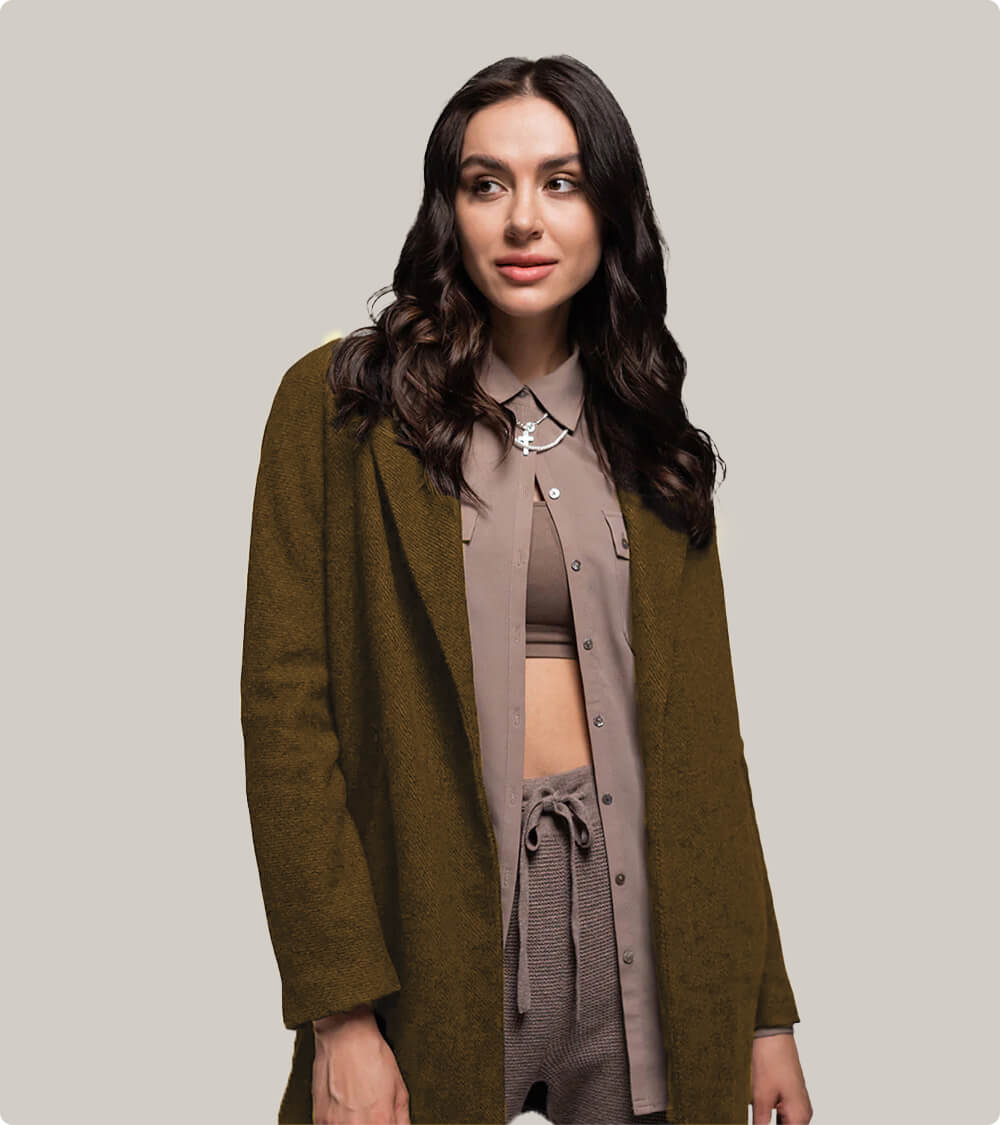 Women Coat With Brown Shirt
