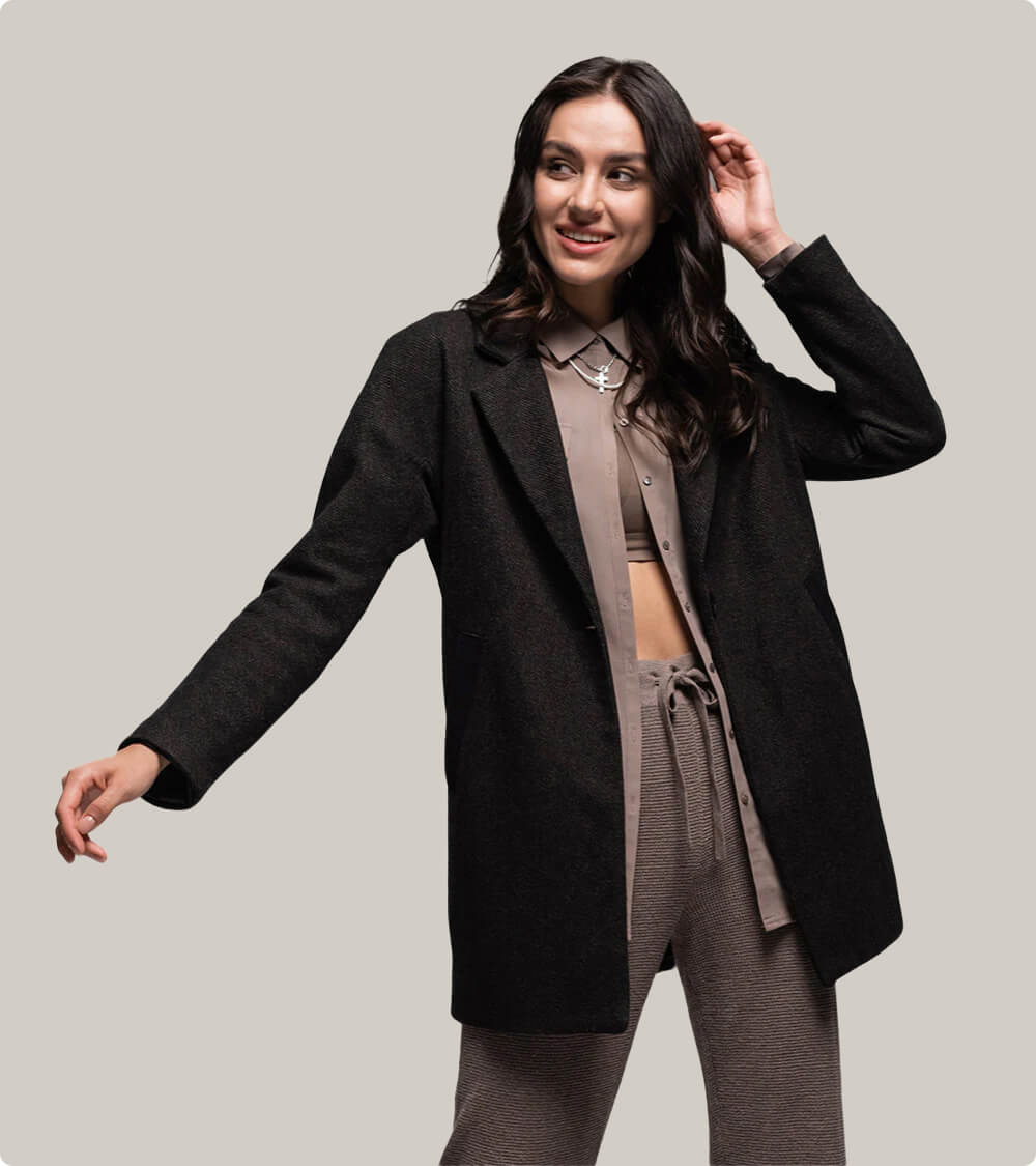 Women Coat With Brown Shirt