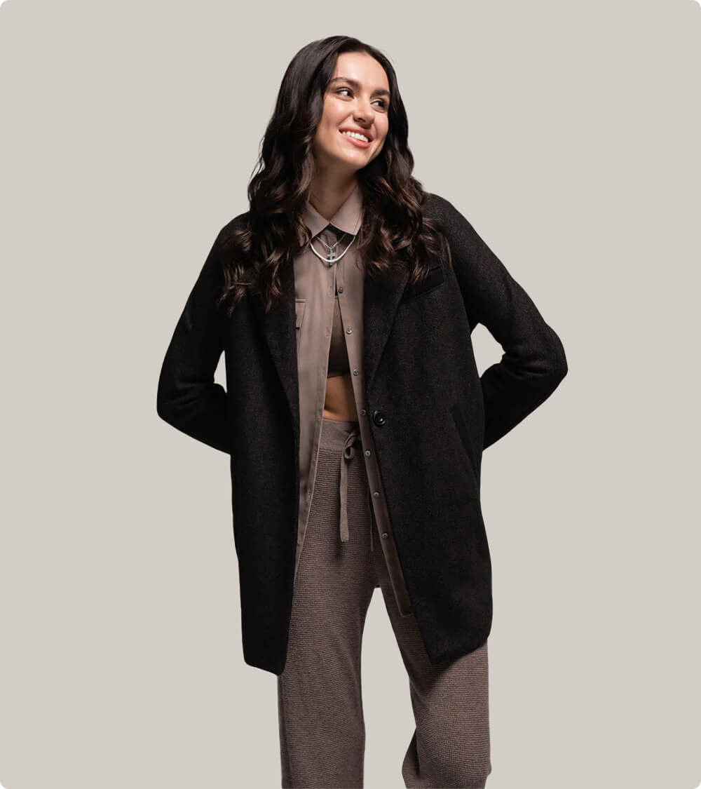 Women Coat With Brown Shirt