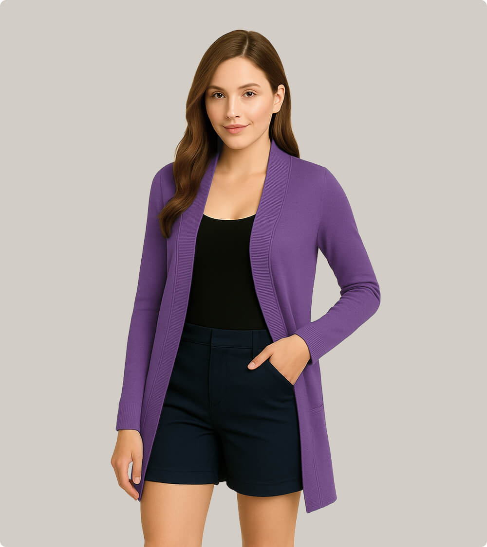 Long Open-Front Cardigan