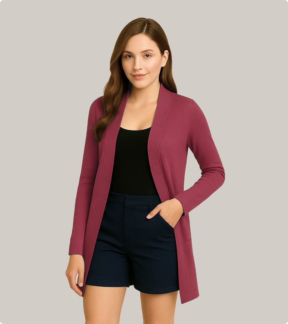 Long Open-Front Cardigan