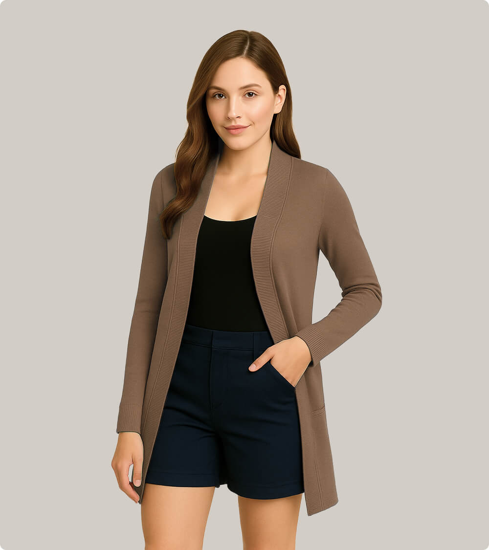 Long Open-Front Cardigan