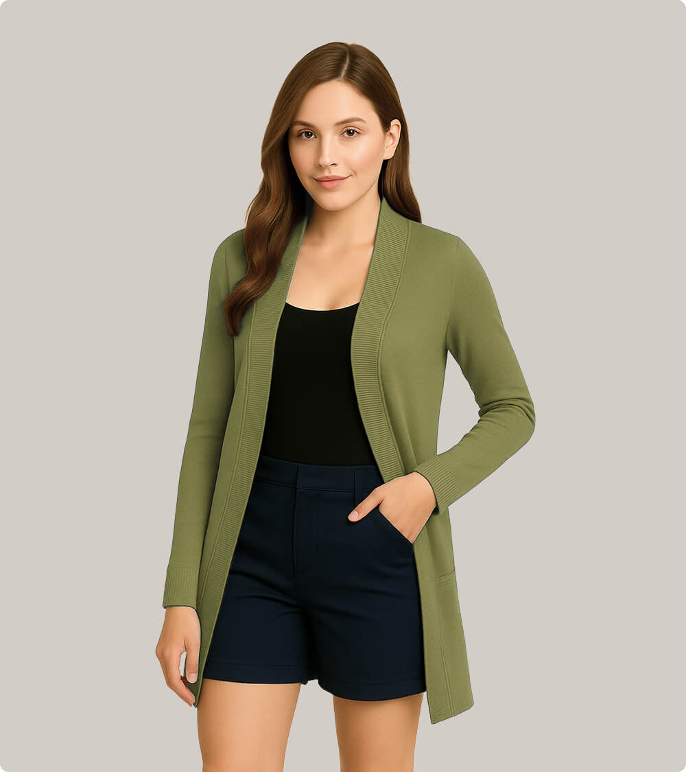 Long Open-Front Cardigan