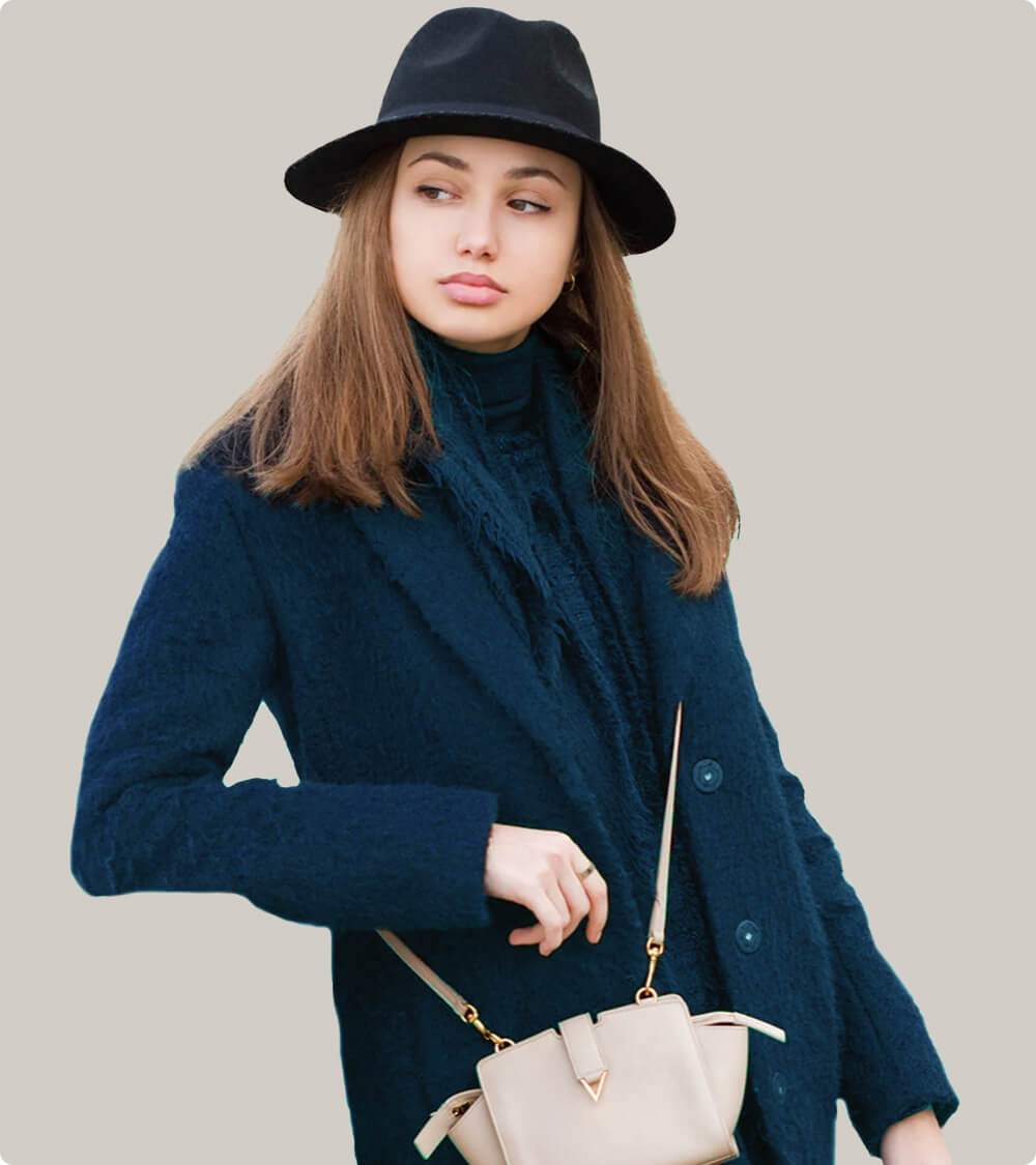 Women Black Longline Overcoat