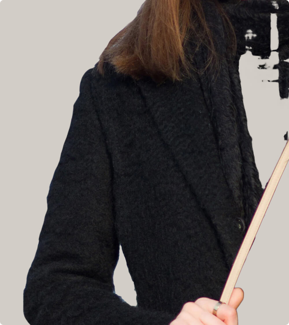 Women Black Longline Overcoat