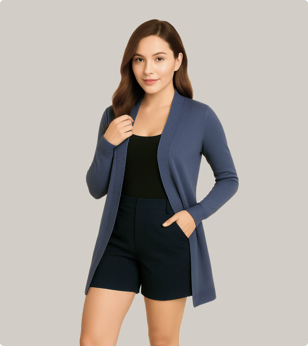 Long Open-Front Cardigan