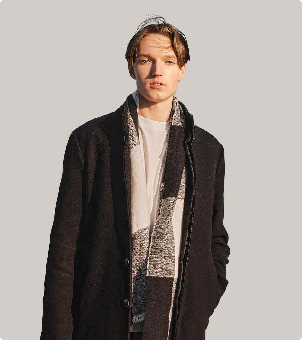 Men Black Long Coat