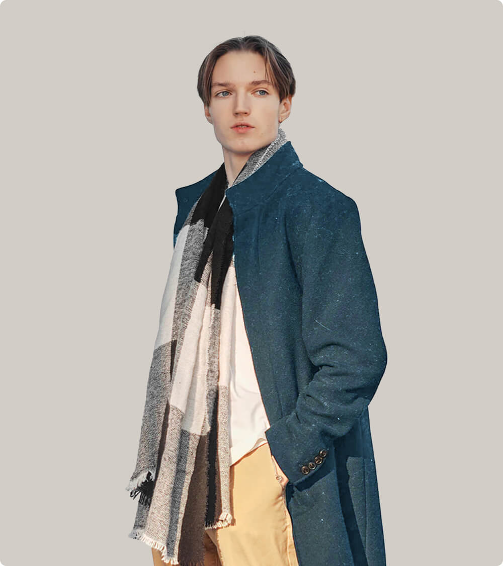 Men Black Long Coat