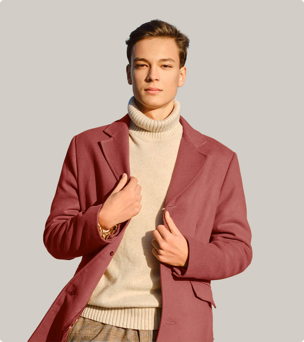 Men Brown Long Coat