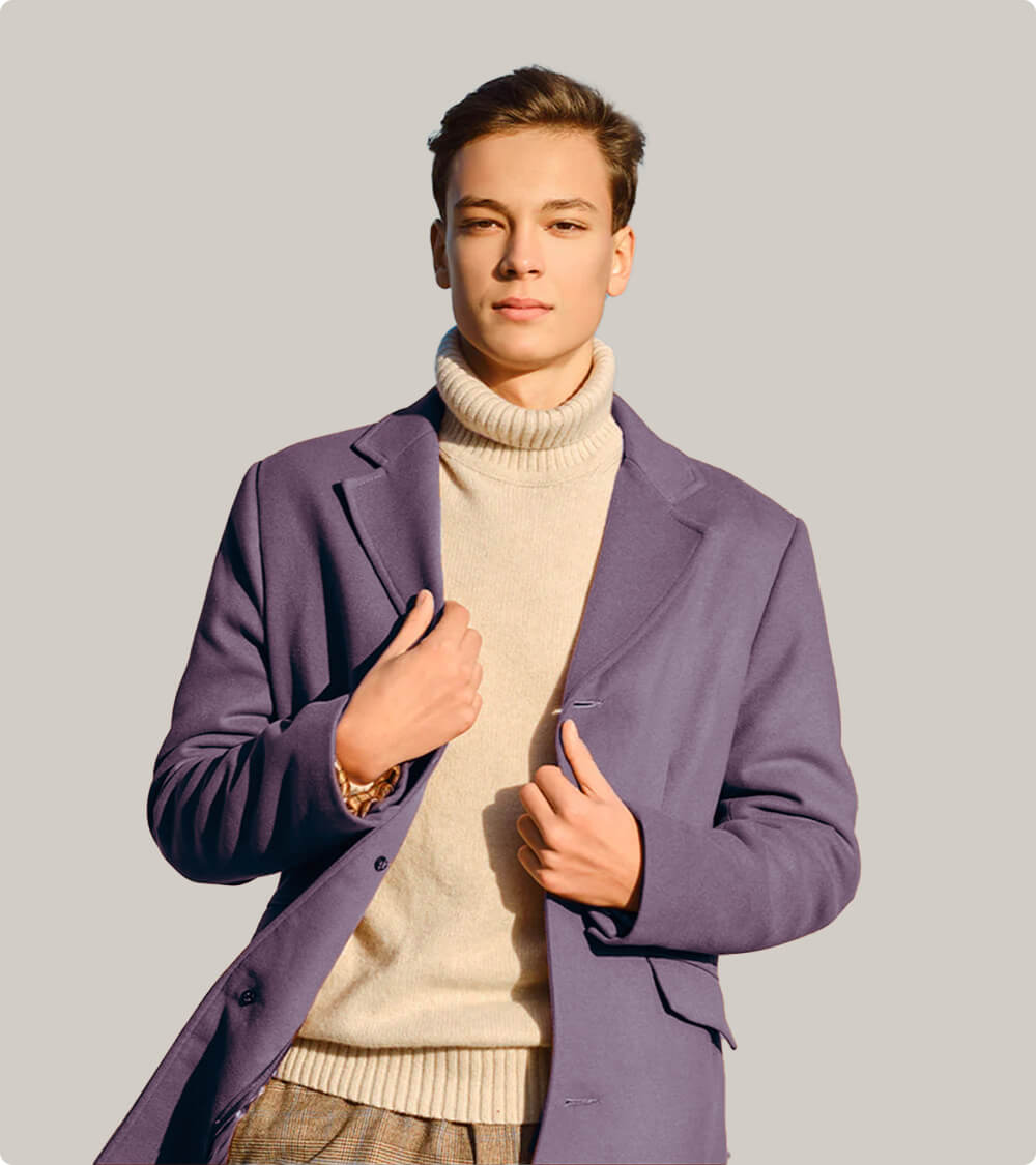 Men Brown Long Coat