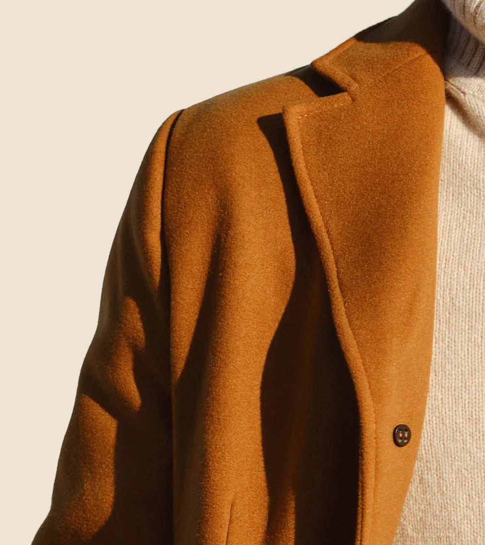 Men brown long coat