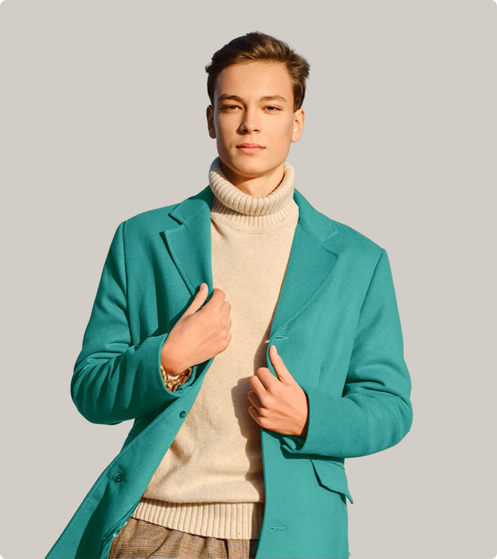 Men Brown Long Coat