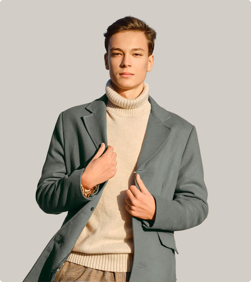 Men Brown Long Coat