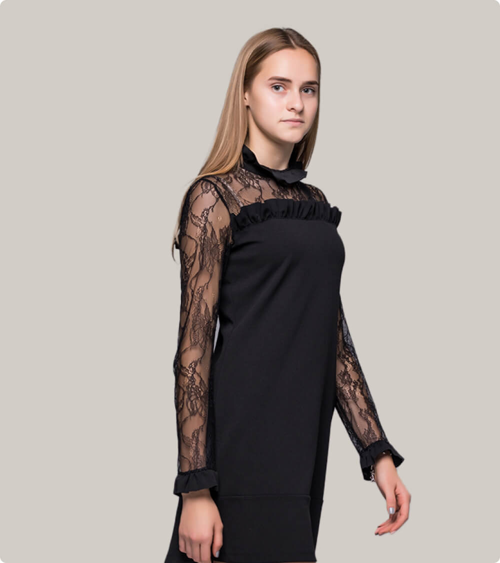 Women Black High-Neck Dress